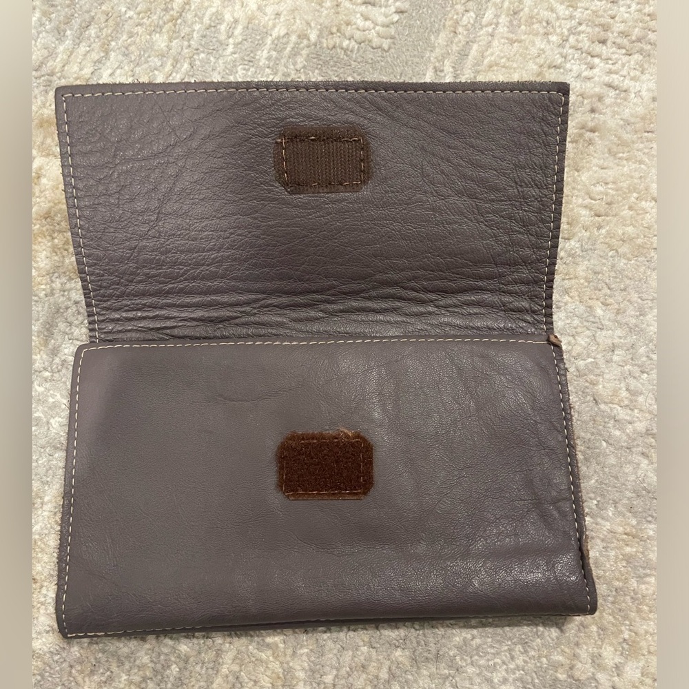 Leather Master Brantford Ont. Canada Quality Leather Wallet Raw Edge Deep Purple - Picture 4 of 9